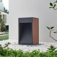 Lucande Ansala pillar light R7s with wood finish