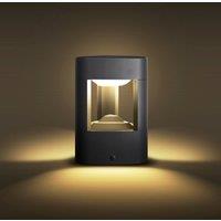 Lucande LED pedestal lamp Pirron, 20 cm, triangular, IP54