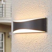 Lucande LED outdoor wall light Akira, anthracite, metal, 23cm