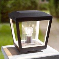 Lucande Dunia pillar light, anthracite, metal, 24 cm, IP54