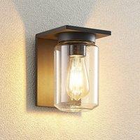 Lucande outdoor wall light Semka, anthracite, aluminium, glass, 20cm