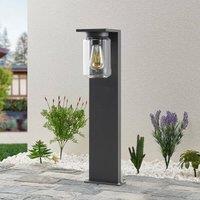 Lucande Semka path light, 65 cm, anthracite, glass, aluminium