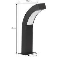 Lucande LED pedestal light Lennik, 40 cm, anthracite, metal