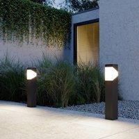 Lucande pillar light Kiran, 60 cm, grey, metal, IP44, E27