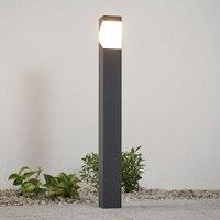 Lucande Kiran path light, 100 cm, grey, metal, IP44, E27