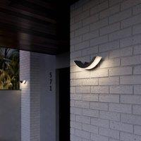 Lucande LED outdoor wall light Half, 30 cm, anthracite, IP54