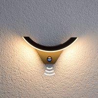 Lucande LED outdoor wall light Half, sensor, anthracite, IP54