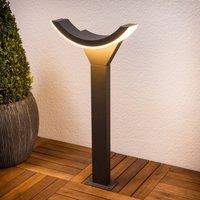 Lucande LED path light Half, 60 cm, anthracite, metal, IP54