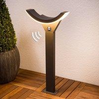 Lucande LED path light Half, sensor, 60 cm, anthracite, IP54