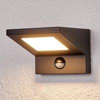 Lucande LED outdoor wall light Levvon with motion detector