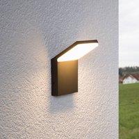 Lucande LED outdoor wall light Nevio, 17 cm, anthracite, aluminium