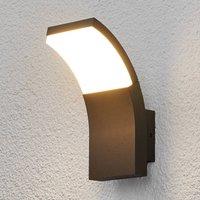Lucande LED outdoor wall light Timm, 20 cm, anthracite, IP54