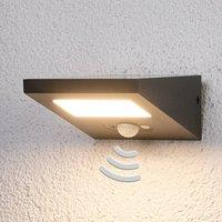 Lucande Solar outdoor wall lamp Felin with downlight