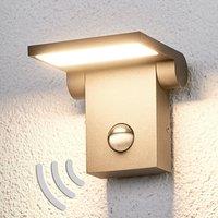 Lucande Outdoor wall light Marius with sensor and LEDs