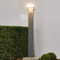 Lucande Marius LED bollard lamp with sensor, 80 cm