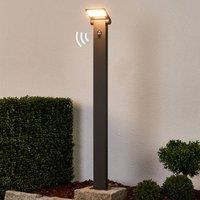 Lucande Marius LED bollard lamp with sensor, 100 cm