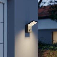 Arcchio LED outdoor wall light Yolena, sensor, anthracite, aluminium
