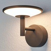 Lucande Anthracite-coloured LED outdoor wall light Fenia