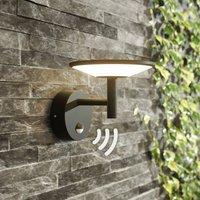 Lucande LED outdoor wall light Fenia, sensor, IP54, anthracite
