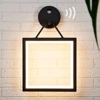 Lucande Square LED wall lamp Mirco with motion detector
