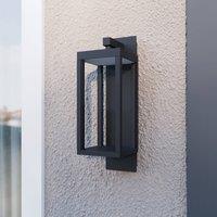 Lucande LED outdoor wall light Ferdinand, grey, metal, 38 cm