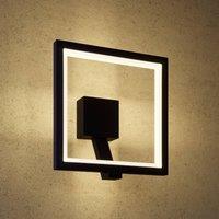 Lucande LED outdoor wall lamp Square, graphite grey