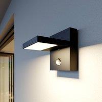 Lucande LED outdoor wall lamp Silvan, sensor, IP54, graphite grey