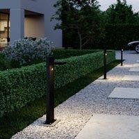 Lucande LED bollard light Silvan, 65 cm, sensor, anthracite