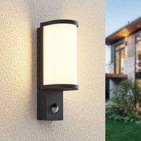 Lucande Jokum LED outdoor wall lamp, IP54, sensor