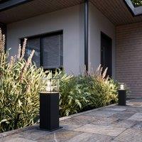 Lucande Keke pillar light, height 30 cm, anthracite, aluminium