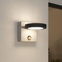 Lucande Belna LED outdoor wall lamp, concrete, sensor, IP54