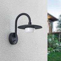 Lucande outdoor wall light Zamalino, 31 cm, anthracite, sensor