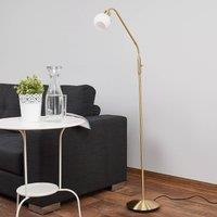 Lindby floor lamp Elaina, brass-coloured, 162cm, flexible, E14