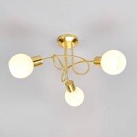 Lindby ceiling lamp Elaina, 52cm, 3-bulb, brass, glass, E14