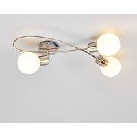 Lindby ceiling lamp Elaina, 50 cm, 3-bulb, nickel, glass, E14