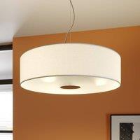 Lindby pendant light Josia, white, fabric, 47 cm, E27