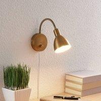 Lindby wall lamp Amrei, antique brass, 42 cm, plug, dimmable
