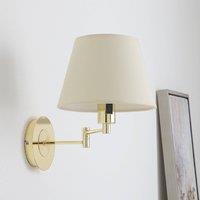 Lindby Pola wall light, extendible lampshade, brass