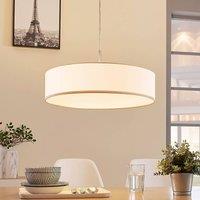 Lindby Sebatin pendant light, 50 cm, beige, fabric, E27