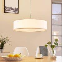 Lindby pendant light Sebatin, 50 cm, white, fabric, E27