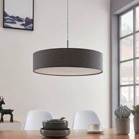 Lindby pendant light Sebatin, 50 cm, grey, fabric, E27