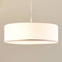 Lindby Sebatin pendant light, 40 cm, beige, fabric, E27