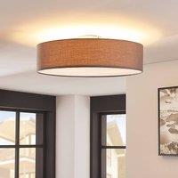 Lindby ceiling light Sebatin, 50 cm, grey, fabric, E27