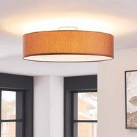 Lindby ceiling light Sebatin, 50 cm, light brown, fabric, E27