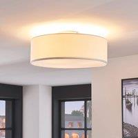 Lindby ceiling light Sebatin, 40 cm, cream, fabric, E27