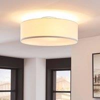Lindby ceiling light Sebatin, 40 cm, white, fabric, E27