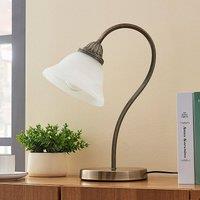 Lindby table lamp Mialina, 42 cm, white, glass, metal