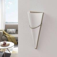 Lindby Melek opal glass wall light, satin nickel