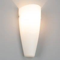 Lindby Hermine wall light, white, glass, height 30cm, E27