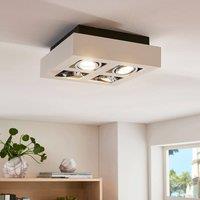 Arcchio spotlight Vince, 25 x 25 cm, 4-bulb, white/chrome, GU10